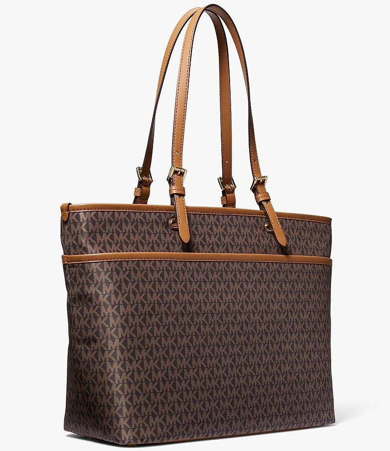 Michael Kors Winston Nylon Signature Logo Large Multifunction Pocket Contrast Trim Tote Bag