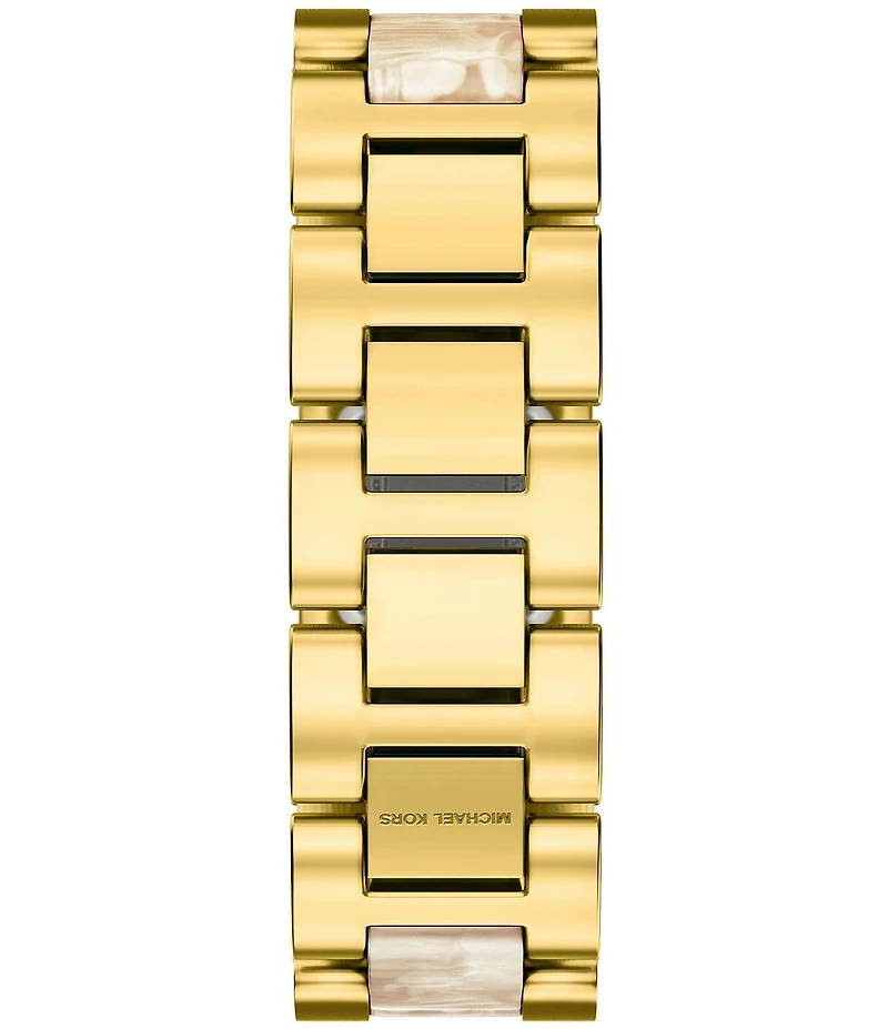 Michael Kors Women's Darrington Quartz Two Hand Acetate and Gold Tone Stainless Steel Bracelet Watch