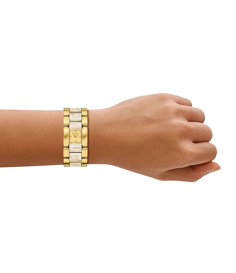 Michael Kors Women's Darrington Quartz Two Hand Acetate and Gold Tone Stainless Steel Bracelet Watch