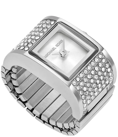 Michael Kors Women's Darrington Two-Hand Pave Stainless Steel Watch Ring