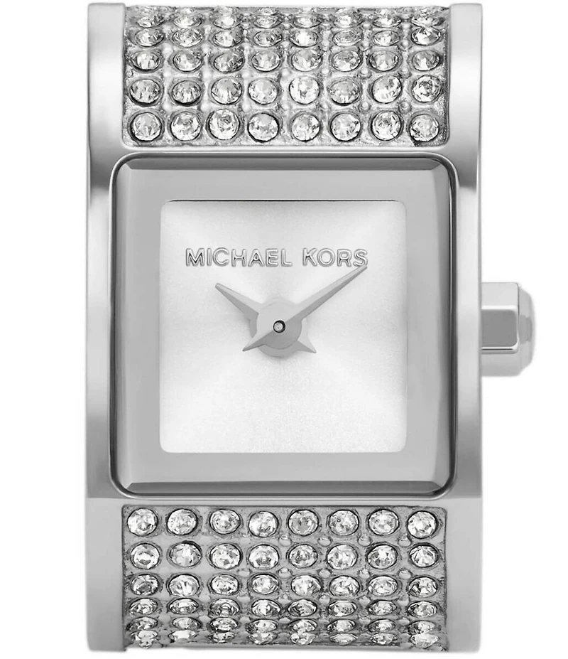 Michael Kors Women's Darrington Two-Hand Pave Stainless Steel Watch Ring