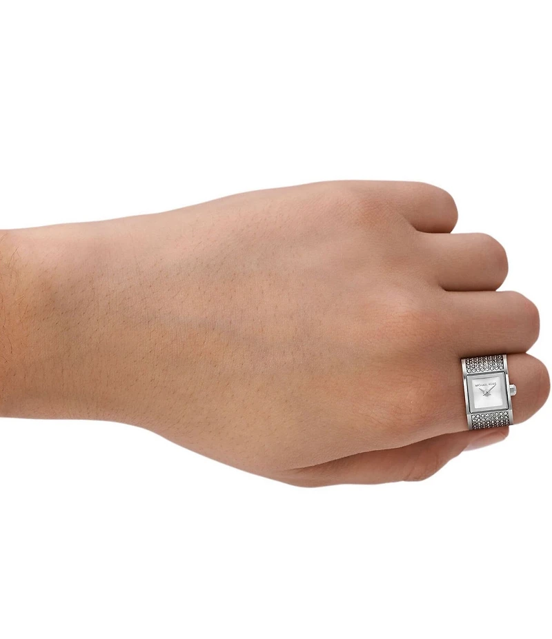 Michael Kors Women's Darrington Two-Hand Pave Stainless Steel Watch Ring
