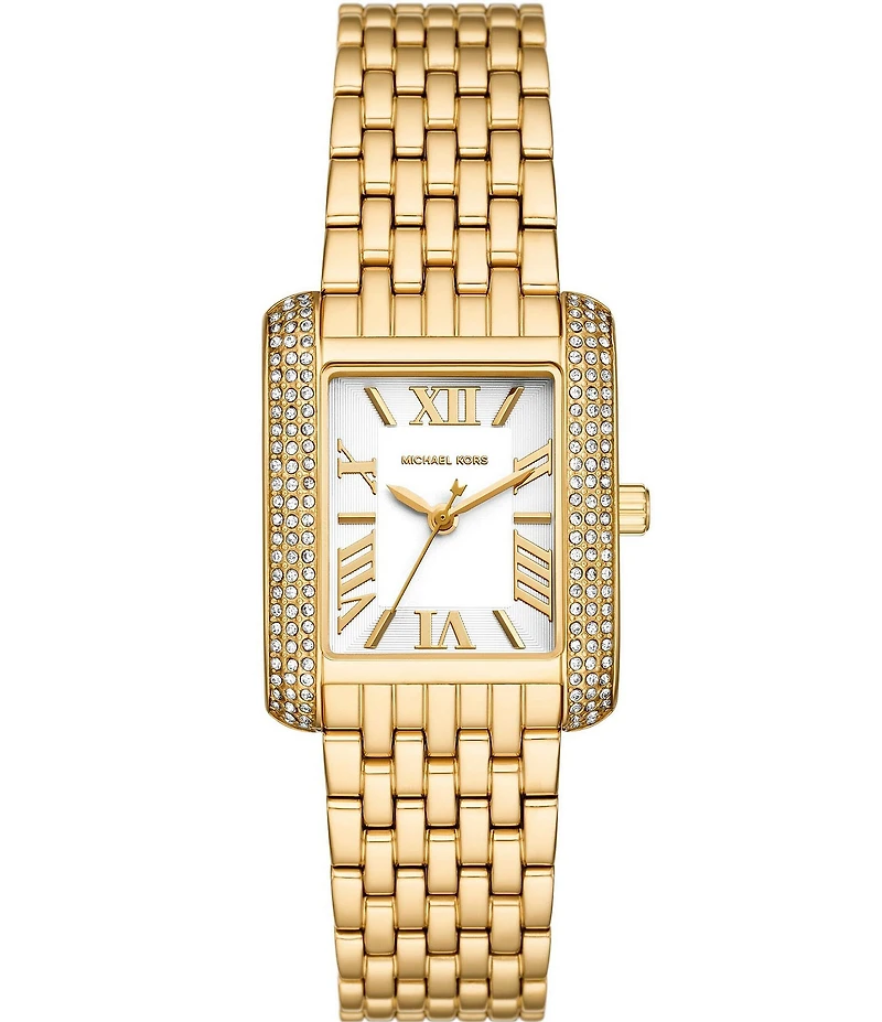 Michael Kors Women's Crystal Emery Three-Hand Stainless Steel Bracelet Watch