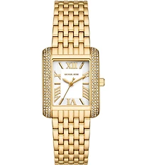 Michael Kors Women's Crystal Emery Three-Hand Stainless Steel Bracelet Watch