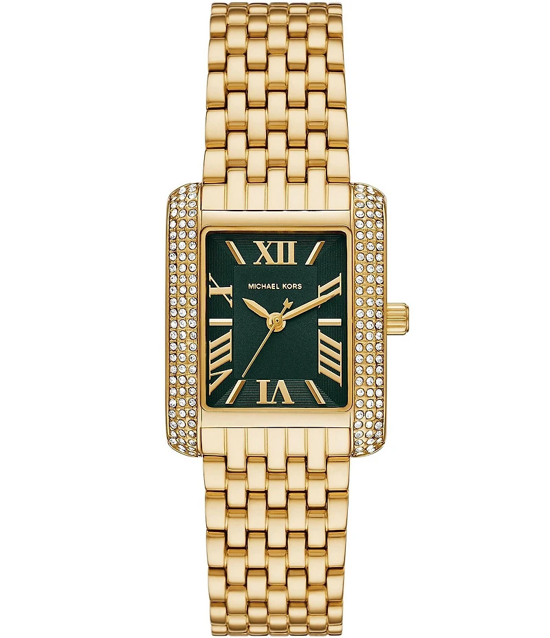 Michael Kors Women's Crystal Emery Three-Hand Stainless Steel Bracelet Watch