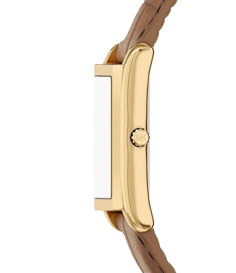 Michael Kors Women's Essex Quartz Three Hand Brown Leather Strap Watch