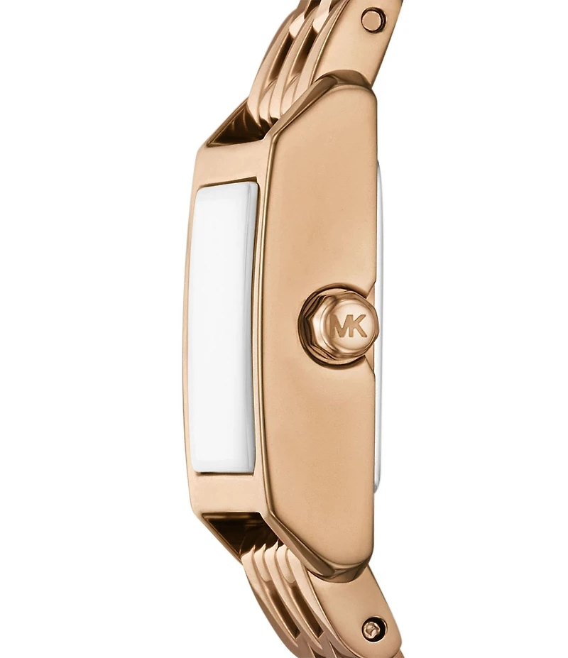 Michael Kors Women's Georgie Quartz Two-Hand Beige Gold-Tone Stainless Steel Bracelet Watch