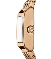 Michael Kors Women's Georgie Quartz Two-Hand Beige Gold-Tone Stainless Steel Bracelet Watch