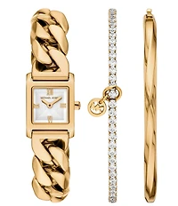Michael Kors Women's Georgie Quartz Two-Hand Stainless Steel Bracelet Watch Set
