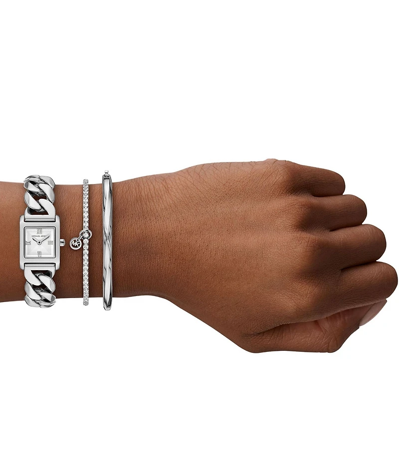 Michael Kors Women's Georgie Quartz Two-Hand Stainless Steel Bracelet Watch Set