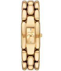 Michael Kors Women's Hally Quartz Two-Hand Gold-Tone Stainless Steel Bracelet Watch