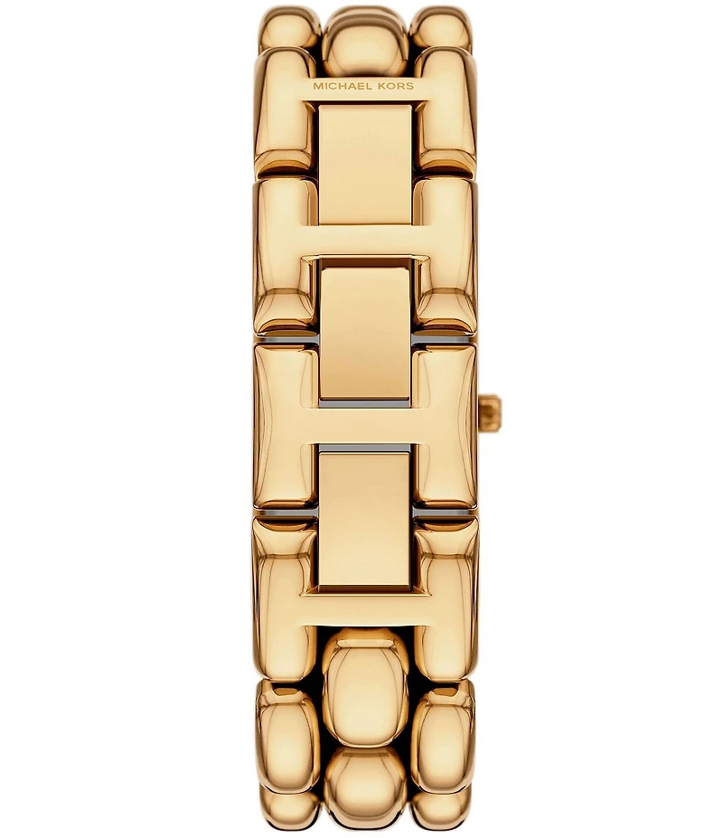 Michael Kors Women's Hally Quartz Two-Hand Gold-Tone Stainless Steel Bracelet Watch