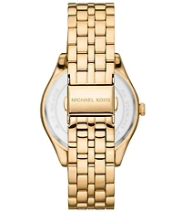 Michael Kors Women's Harlowe Three-Hand Analog Gold-Tone Stainless Steel Bracelet Watch