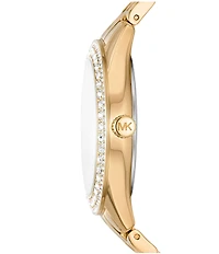 Michael Kors Women's Harlowe Three-Hand Analog Gold-Tone Stainless Steel Bracelet Watch