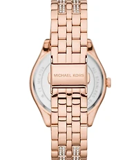 Michael Kors Women's Harlowe Three-Hand Analog Rose Gold-Tone Stainless Steel Bracelet Watch