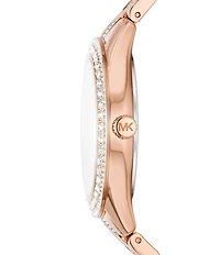 Michael Kors Women's Harlowe Three-Hand Analog Rose Gold-Tone Stainless Steel Bracelet Watch