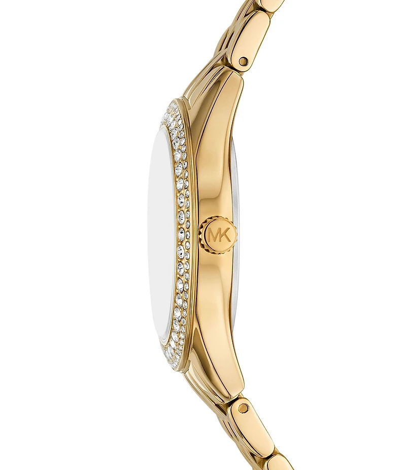 Michael Kors Women's Harlowe Three-Hand Crystal Stainless Steel Bracelet Watch