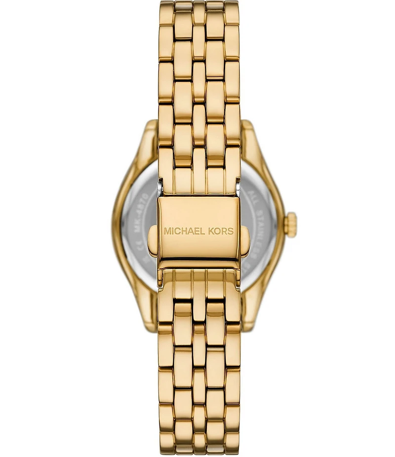 Michael Kors Women's Harlowe Three-Hand Crystal Stainless Steel Bracelet Watch