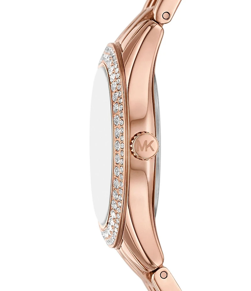 Michael Kors Women's Harlowe Three-Hand Crystal Stainless Steel Bracelet Watch