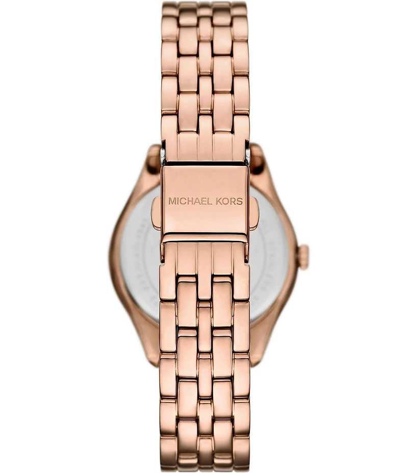 Michael Kors Women's Harlowe Three-Hand Crystal Stainless Steel Bracelet Watch