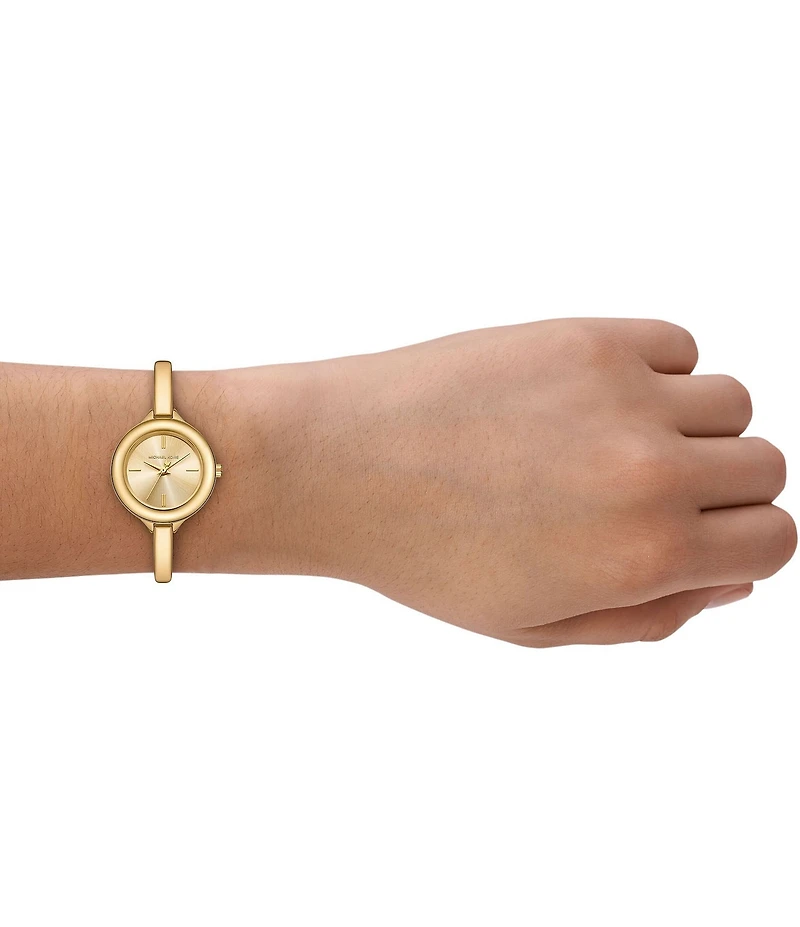 Michael Kors Women's Izzy Three-Hand Stainless Steel Bangle Bracelet Watch