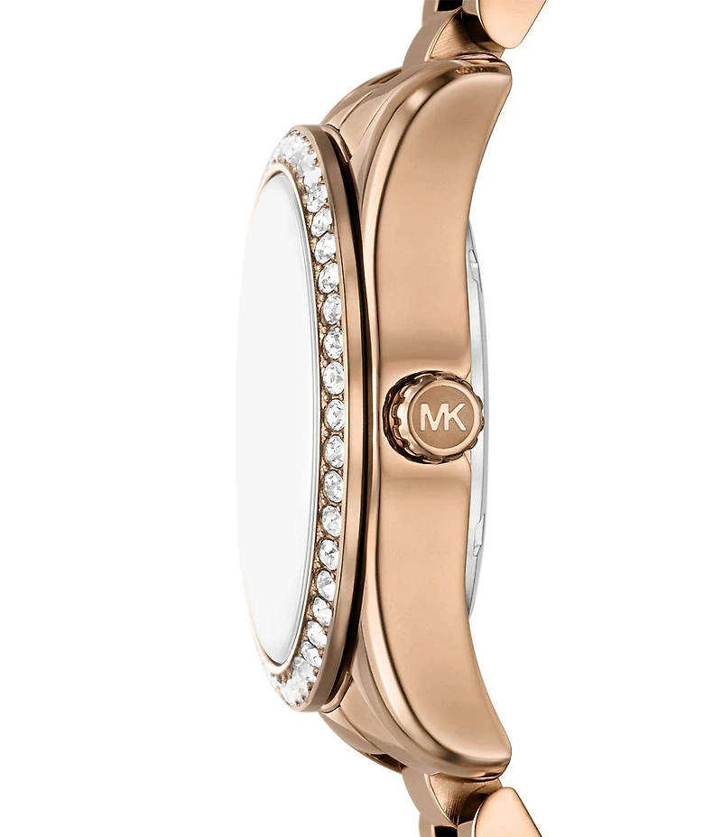 Michael Kors Women's Lexington Multifunction Beige Gold-Tone Stainless Steel Bracelet Watch