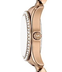 Michael Kors Women's Lexington Multifunction Beige Gold-Tone Stainless Steel Bracelet Watch