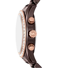 Michael Kors Women's Lexington Quartz Chronograph Brown Ceramic Bracelet Watch
