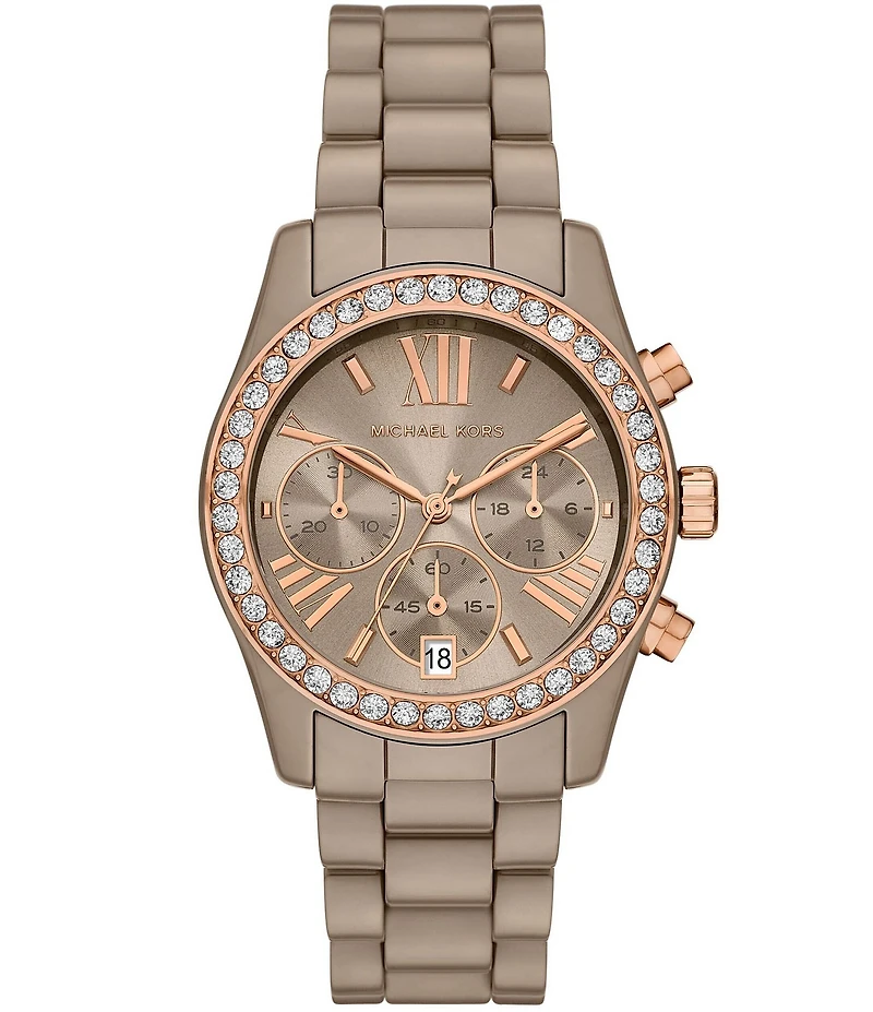 Michael Kors Women's Lexington Quartz Chronograph Ceramic Bracelet Watch