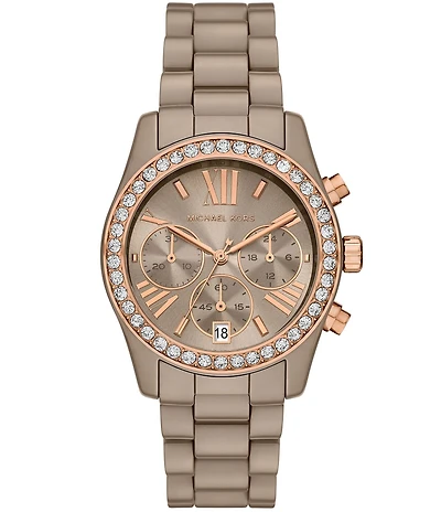 Michael Kors Women's Lexington Quartz Chronograph Ceramic Bracelet Watch
