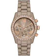 Michael Kors Women's Lexington Quartz Chronograph Ceramic Bracelet Watch
