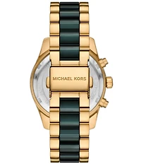 Michael Kors Women's Lexington Quartz Chronograph Green Ceramic and Gold-Tone Stainless Steel Bracelet Watch