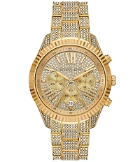 Michael Kors Women's Lexington Quartz Chronograph Pav Stainless Steel Bracelet Watch