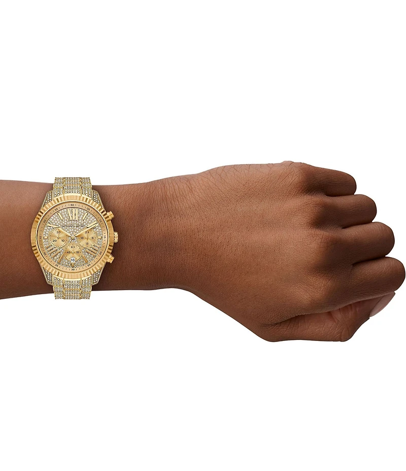 Michael Kors Women's Lexington Quartz Chronograph Pav Stainless Steel Bracelet Watch