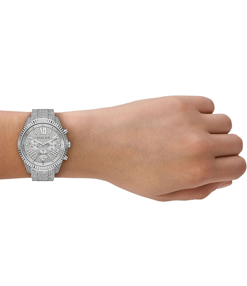 Michael Kors Women's Lexington Quartz Chronograph Pav Stainless Steel Bracelet Watch