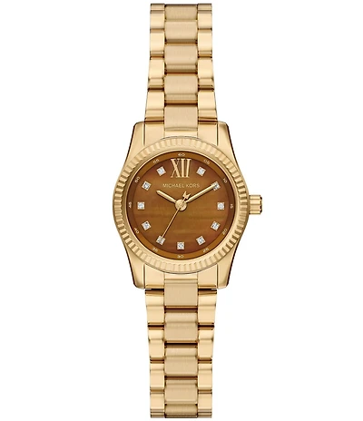 Michael Kors Women's Lexington Quartz Three Hand Gold Tone Stainless Steel Bracelet Watch