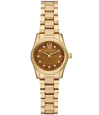 Michael Kors Women's Lexington Quartz Three Hand Gold Tone Stainless Steel Bracelet Watch