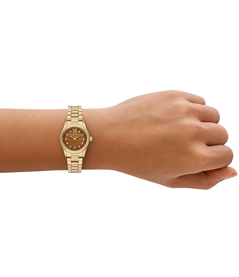 Michael Kors Women's Lexington Quartz Three Hand Gold Tone Stainless Steel Bracelet Watch