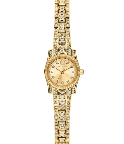 Michael Kors Women's Lexington Quartz Three Hand Pav Gold Tone Stainless Steel Bracelet Watch