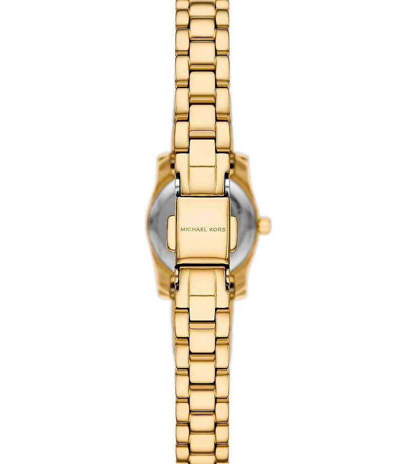 Michael Kors Women's Lexington Quartz Three Hand Pav Gold Tone Stainless Steel Bracelet Watch