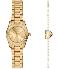 Michael Kors Women's Lexington Quartz Three-Hand Stainless Steel Bracelet Watch and Bracelet Set