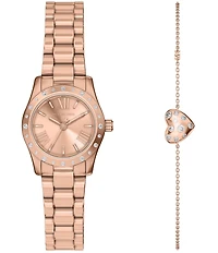 Michael Kors Women's Lexington Quartz Three-Hand Stainless Steel Bracelet Watch and Bracelet Set