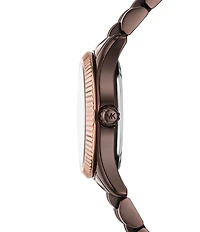 Michael Kors Women's Lexington Three-Hand Chocolate Stainless Steel Bracelet Watch