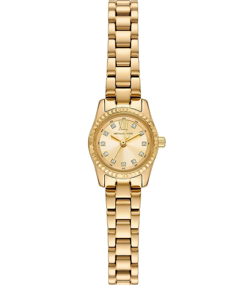 Michael Kors Women's Lexington Three-Hand Gold-Tone Stainless Steel Bracelet Watch