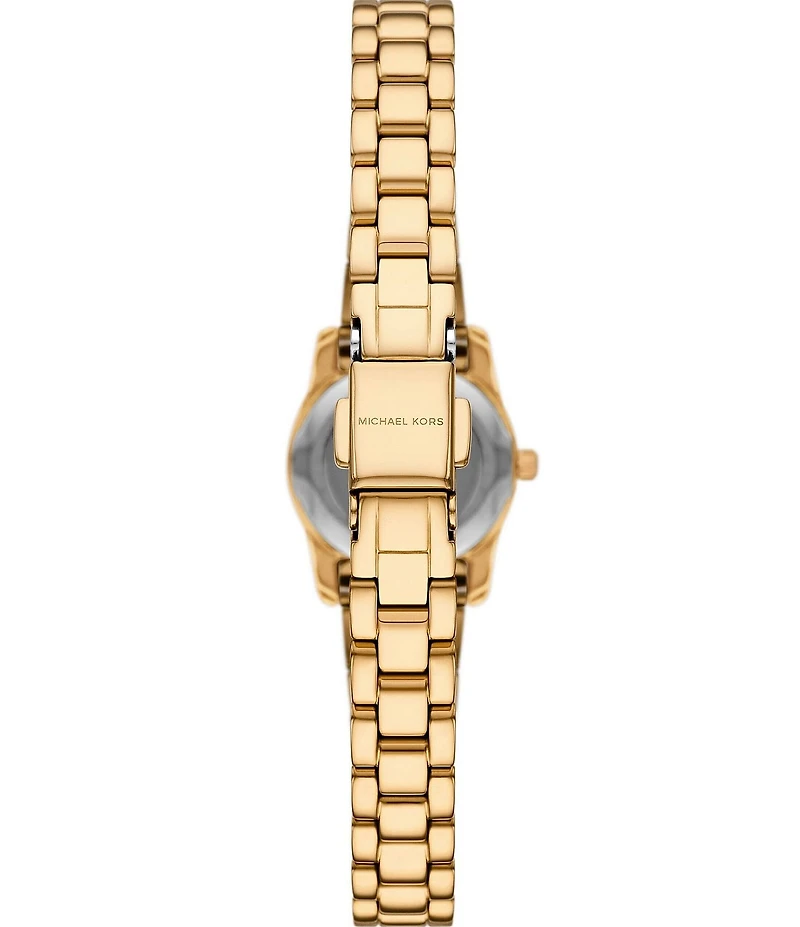Michael Kors Women's Lexington Three-Hand Gold-Tone Stainless Steel Bracelet Watch