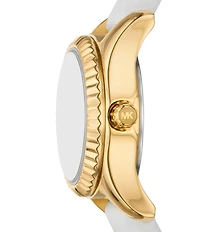 Michael Kors Women's Lexington Three-Hand Leather Strap Watch