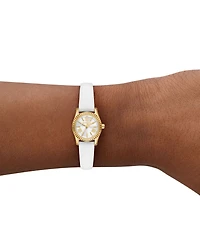 Michael Kors Women's Lexington Three-Hand Leather Strap Watch