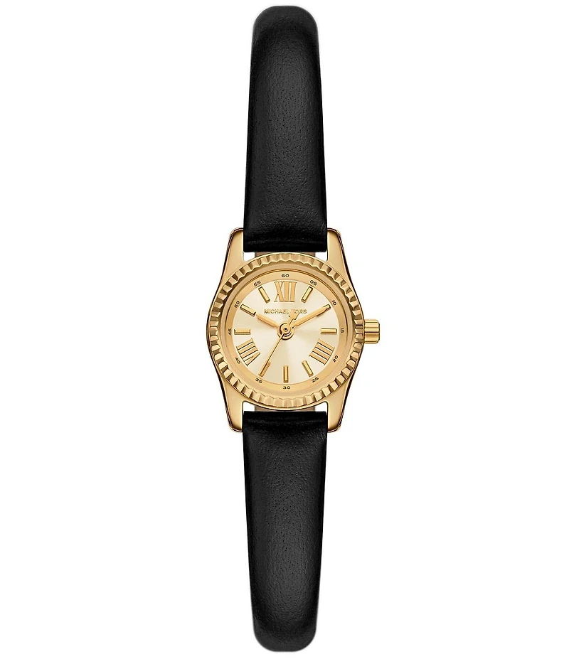 Michael Kors Women's Lexington Three-Hand Leather Strap Watch