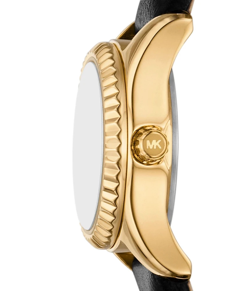 Michael Kors Women's Lexington Three-Hand Leather Strap Watch