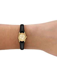 Michael Kors Women's Lexington Three-Hand Leather Strap Watch